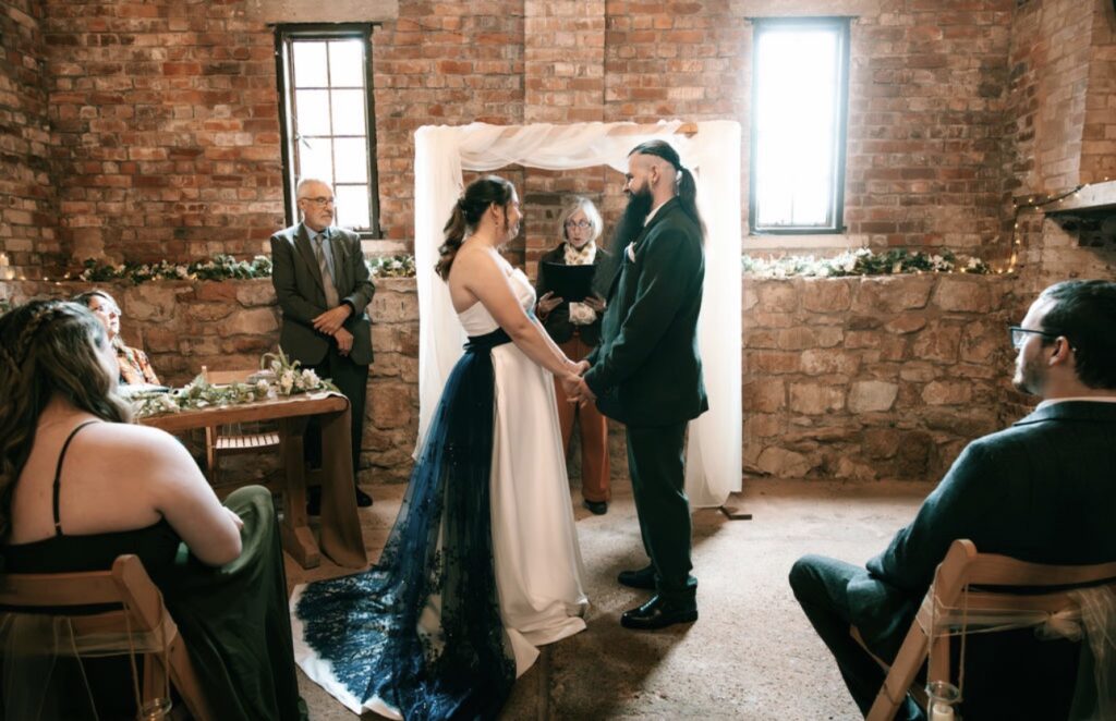 Delivering a reading for Matt and Georgie (wide angle, high res)