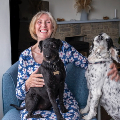 Kate with dogs Bella and Breeze