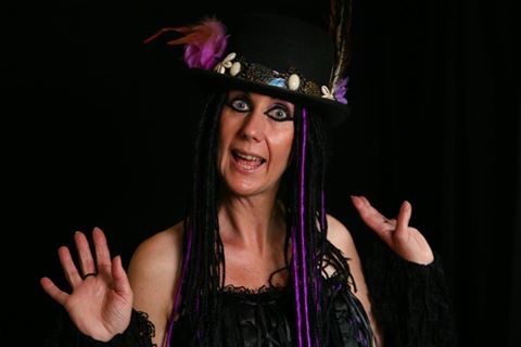 Kate dressed as a goth - close-up