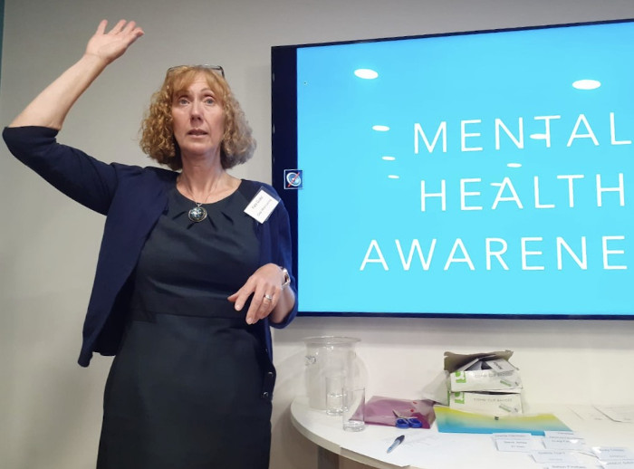 Kate leading a session on mental health awareness
